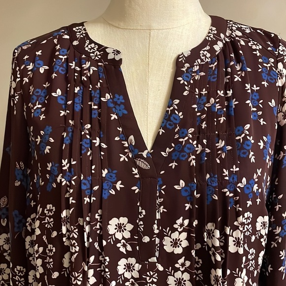 PARKER NYC Swing style dress / tunic Cordovan Acacia print teared bottom size SM - Picture 3 of 16